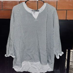 Houndstooth Fleece Pullover
